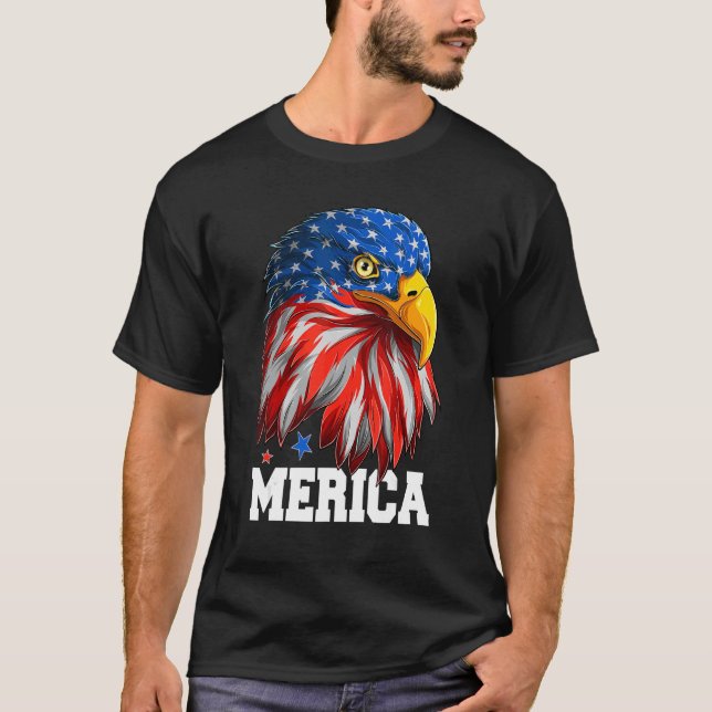 4th Of July American Flag Merica Patriotic Eagle U T-Shirt (Front)