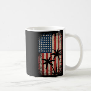 4th Of July American Flag Palm Trees Usa America P Coffee Mug