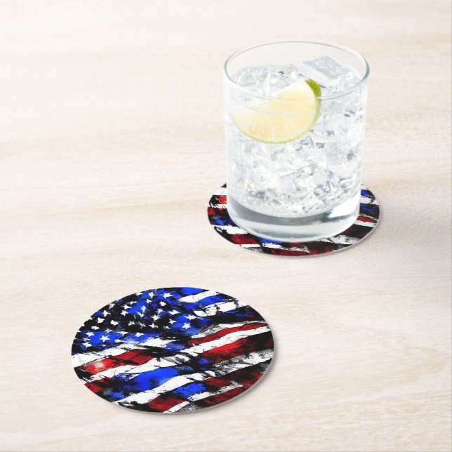 4th of July "American Flag" Paper Coaster (Insitu)