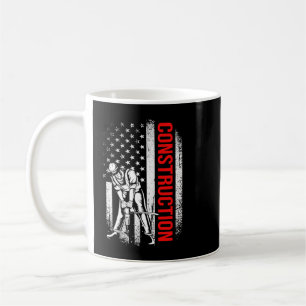 4th Of July American Flag Patriotic Construction W Coffee Mug