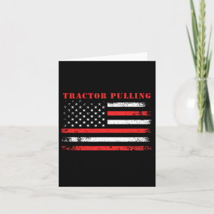 4th Of July American Flag Patriotic Tractor Pullin Card