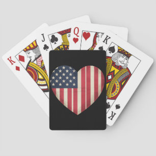 4th of July American Flag Patriotic USA Star Strip Playing Cards