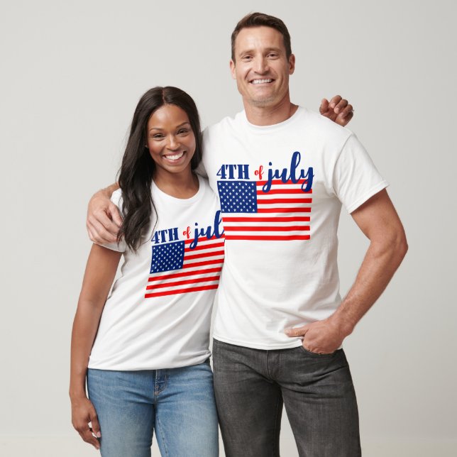 4th of July American Flag T-Shirt (Unisex)