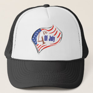 4th of July American Flag Trucker Hat