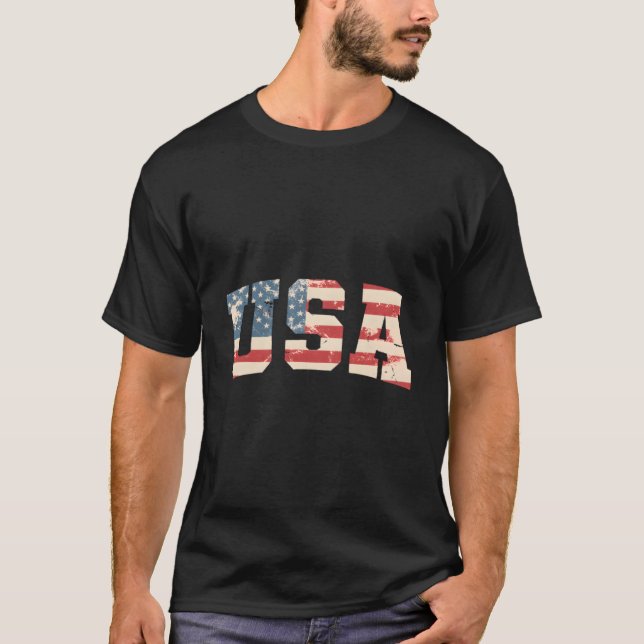 4Th Of July American Flag Usa Patriotic American U T-Shirt (Front)