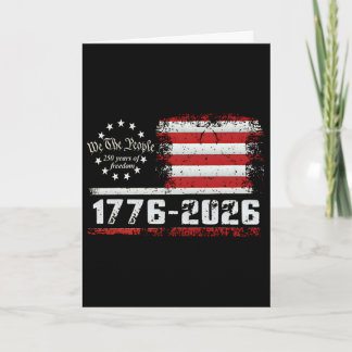 4th Of July American Flag Vintage 250 Years 1776 2 Card