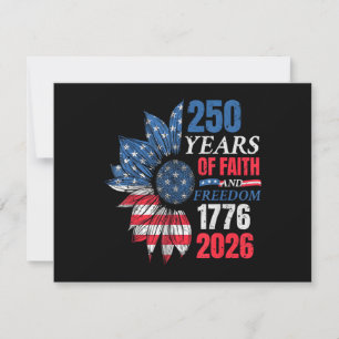 4th of July American Flag Vintage 250 Years 1776 2 Holiday Card