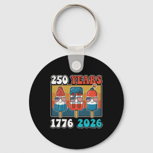 4th Of July American Flag Vintage 250 Years 1776 2 Key Ring