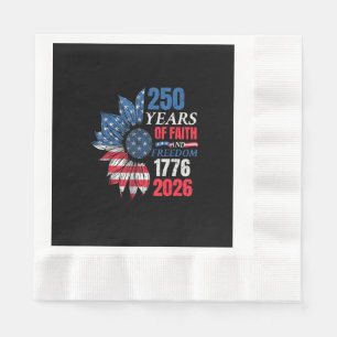 4th of July American Flag Vintage 250 Years 1776 2 Napkin