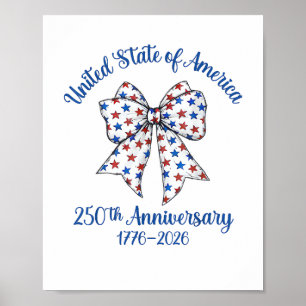 4th of July American Flag Vintage 250 Years 1776 2 Poster