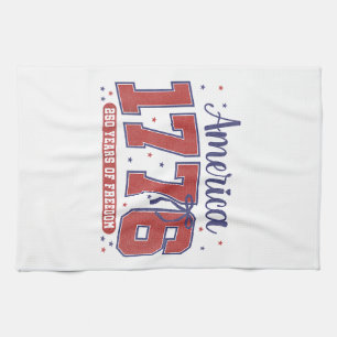 4th of July American Flag Vintage 250 Years 1776 2 Tea Towel