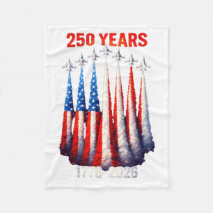 4th of July American Flag Vintage 250 Years 1776 Fleece Blanket