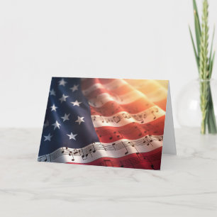 4th of July American Flag With Musical Notes