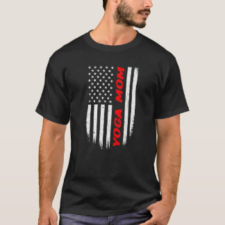 4th Of July American Flag Yoga Mum T-Shirt
