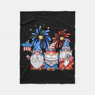 4th Of July American Gnomes Celebrating Independen Fleece Blanket