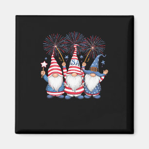 4th Of July American Gnomes Celebrating Independen Magnet