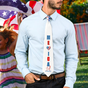4th Of July American Independence Day  Tie