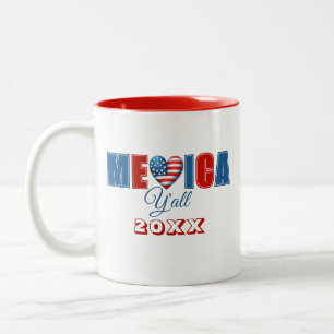 4th Of July American Independence Day Two-Tone Coffee Mug