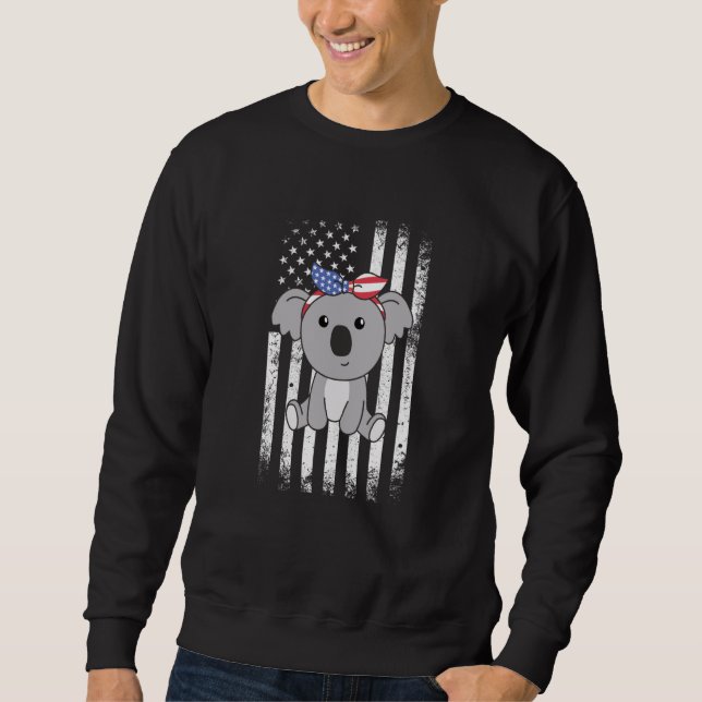 4th Of July American Koala For Kids Cute Usa Koala Sweatshirt (Front)