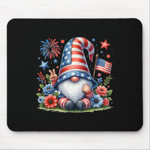 4th Of July American Patriotic Gnome Usa Independe Mouse Pad