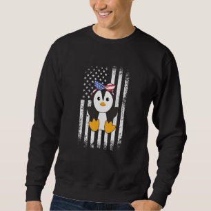4th Of July American Penguin For Kids Cute Usa Pen Sweatshirt