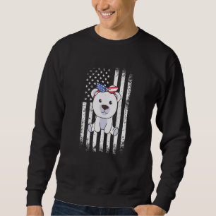 4th Of July American Polar Bear For Kids Cute Usa  Sweatshirt