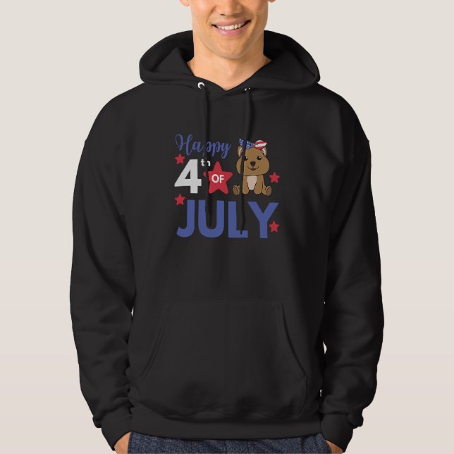 4th Of July American Quokka For Kids Cute Usa Quok Hoodie (Front)