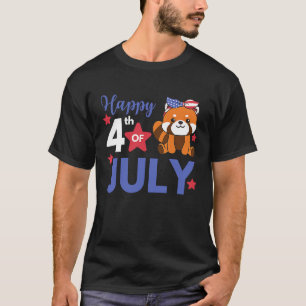 4th Of July American Red Panda For Kids Cute Usa R T-Shirt