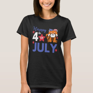 4th Of July American Red Panda For Kids Cute Usa R T-Shirt