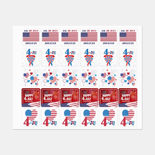 4th of July American USA Flag Patriotic (Sheet)