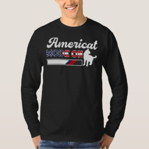 4th Of July Americat Mode On American Cat T-Shirt