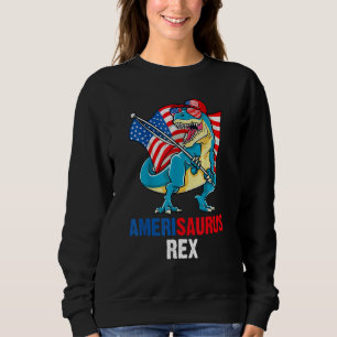 4th of July Amerisaurus Rex American Flag T Rex Di Sweatshirt