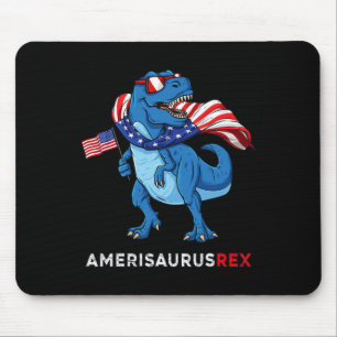 4th Of July Amerisaurus T Rex Dinosaur Boys Kids T Mouse Pad