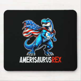 4th Of July Amerisaurus T Rex Funny Mouse Pad