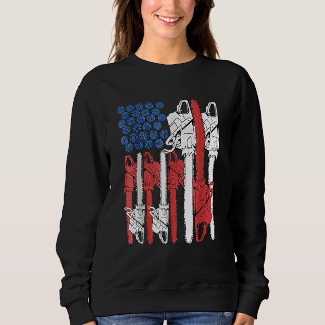 4th Of July Arboris Men Tree Climber Dad Chainsaw Sweatshirt (Front)
