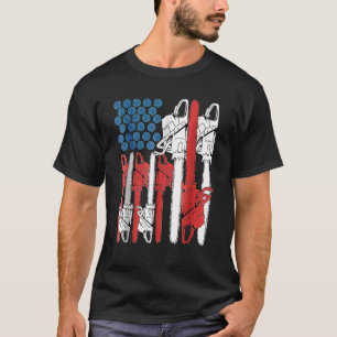 4th Of July Arboris Men Tree Climber Dad Chainsaw  T-Shirt