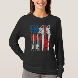4th Of July Arboris Men Tree Climber Dad Chainsaw T-Shirt