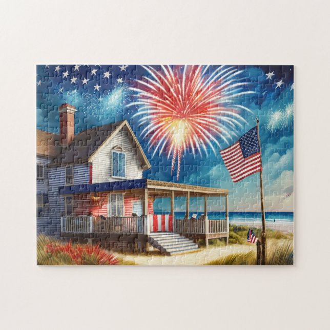 4th of July Art Easy Brain Art Puzzle Photo Puzzle (Horizontal)