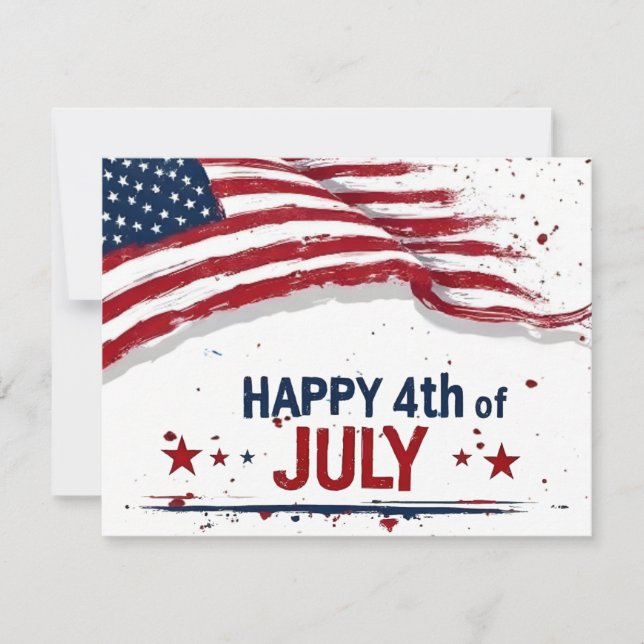 4th of July - Artistic US Flag Paint Splatter (Front)