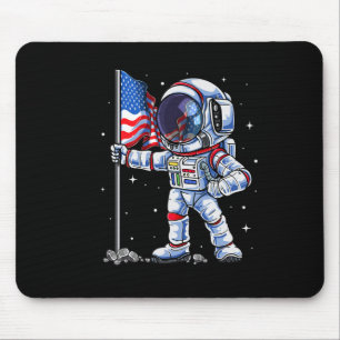 4th Of July Astronaut Usa American Flag Funny Patr Mouse Pad