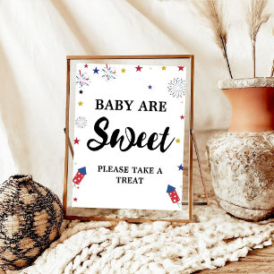 4th of july baby are sweet baby shower favour poster