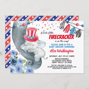4th of July Baby Boy Shower Invitation