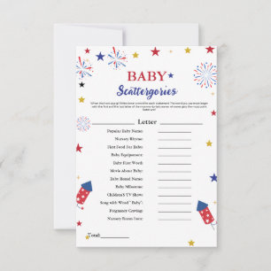 4th of july baby scattergories baby shower game