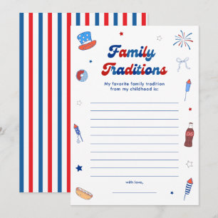 4th of July Baby Shower Family Traditions Game  Invitation