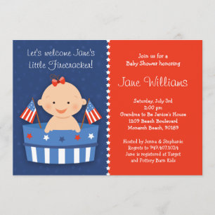 4th of July Baby Shower Invitation