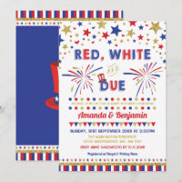 4th of July Baby Shower Red White and Due