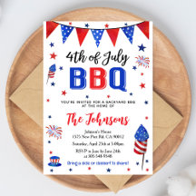 4th of July Backyard BBQ Invitation