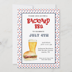 4th of July Backyard BBQ party  Announcement