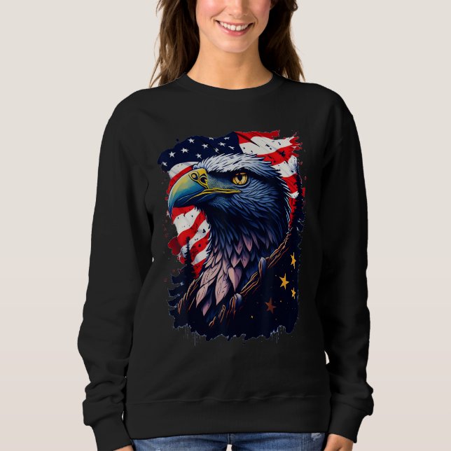 4th Of July Bald Eagle American US Flag Country 4t Sweatshirt (Front)