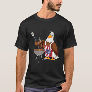 4th of July Bald Eagle Grilling BBQ Barbecue Men W T-Shirt